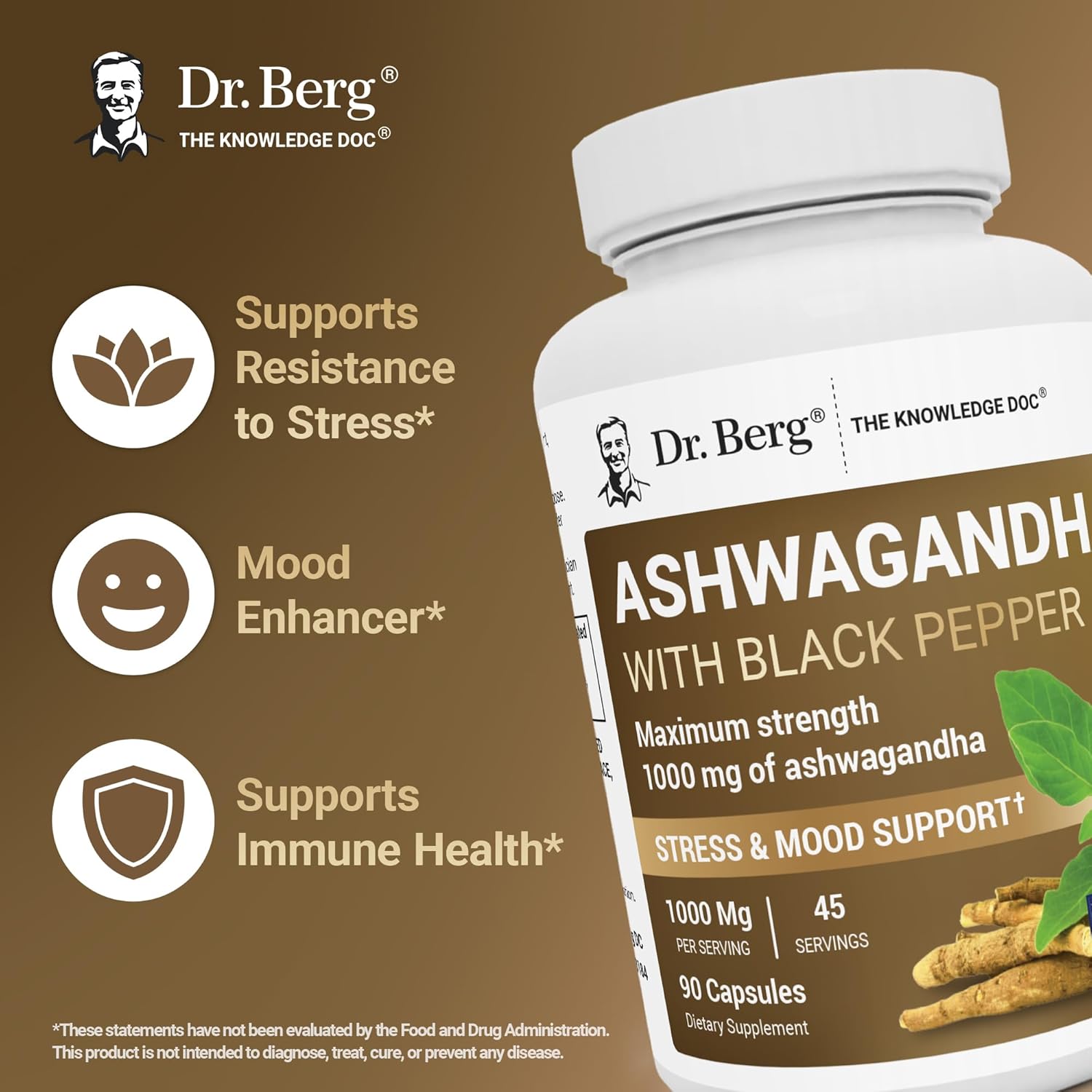 Dr. Berg Ashwagandha Capsules 1000mg 90 Caps - Galeri