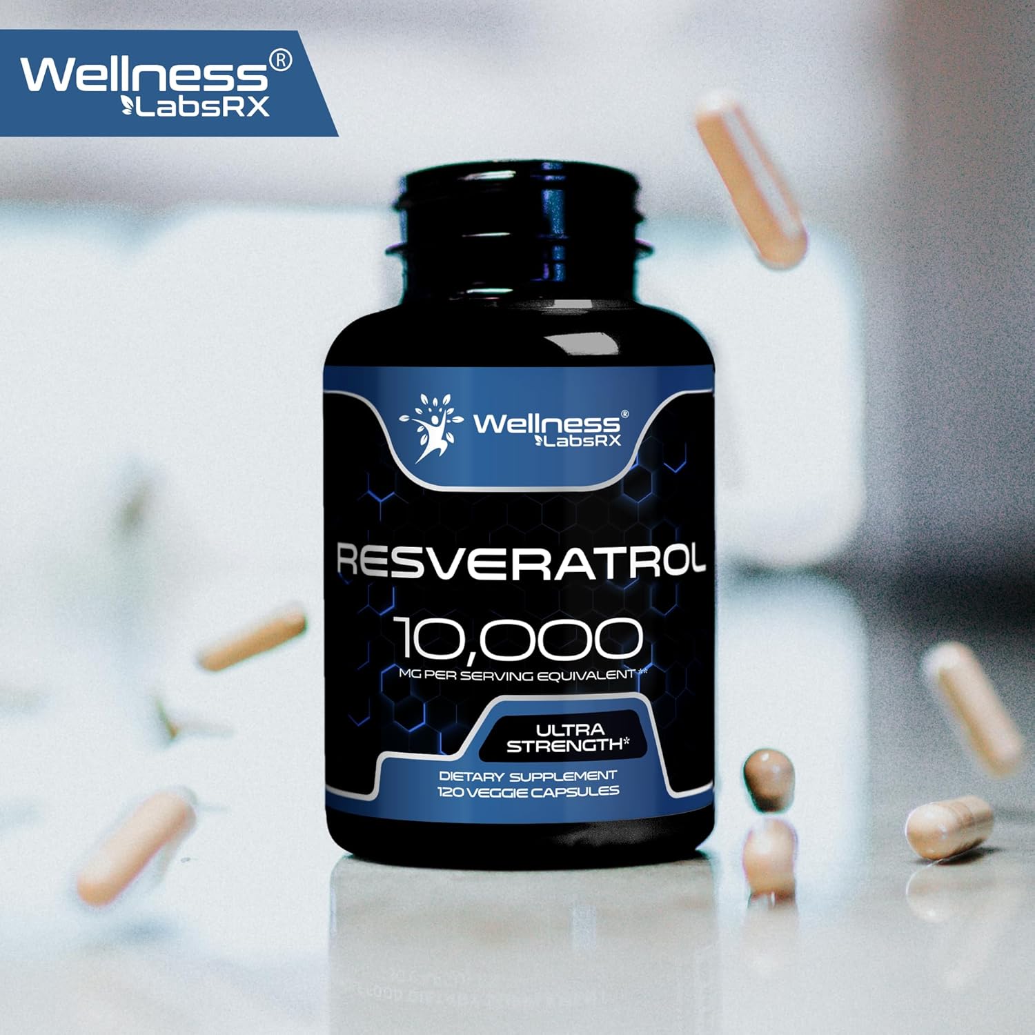 WELLNESS LABS Resveratrol Healthy Aging Heart Brain Health 120 Caps - Galeri