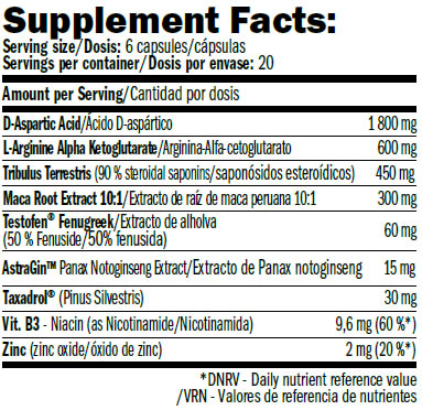 Amix Performance Tribulus+Maca+Arginine+Daa Aspartic acid TestoXT Booster 120 Caps - Galeri