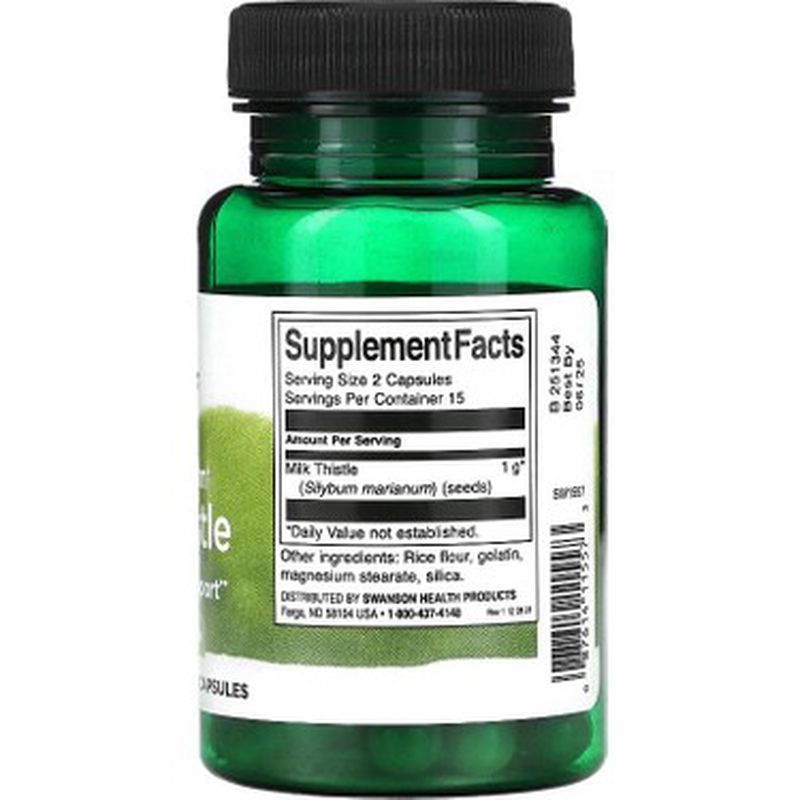 Swanson Full Spectrum Milk Thistle Deve dikeni (Detox) 500 mg, 30 Capsules - Galeri