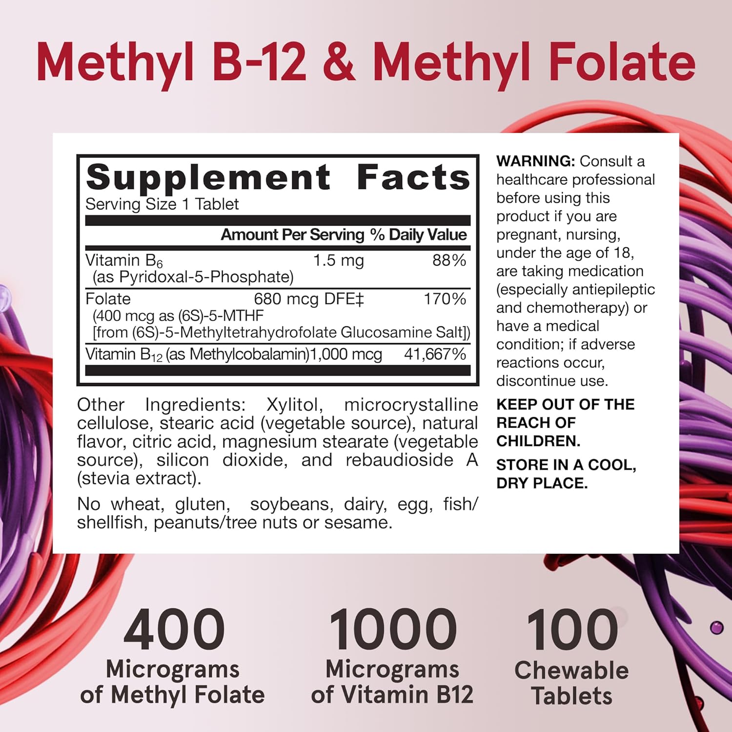 Jarrow Formulas Methyl B-12 1000 Mcg and Methyl Folate 400 Mcg - Galeri