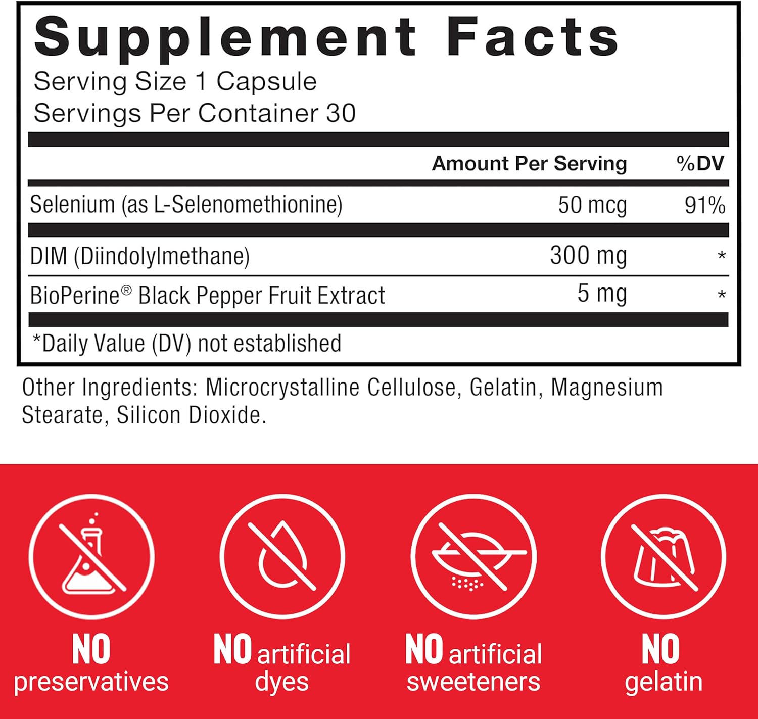 Force Factor, Fundamentals DIM+Selenium Diindolylmethane Estrogen in Men 30 Vegetable Capsules - Galeri
