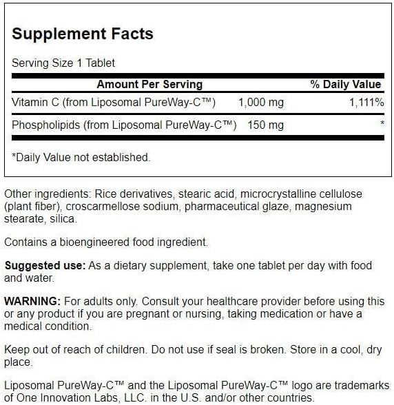 Swanson Liposomal Vitamin C Phospholipids 1000 mg 60 Tablets - Galeri