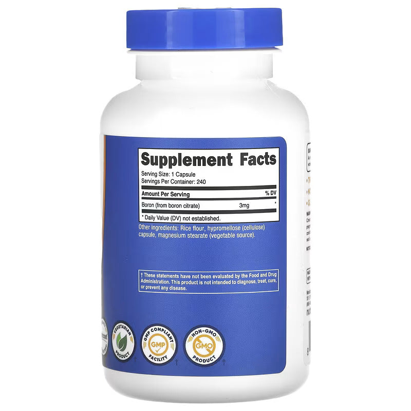 Nutricost 3 mg Boron 240 Capsules - Galeri