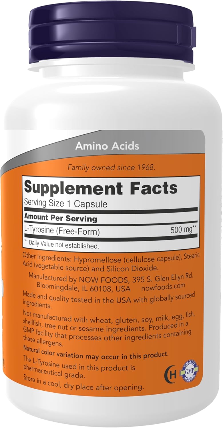 NOW Foods L-Tyrosine 500 mg - 120 Caps - Galeri