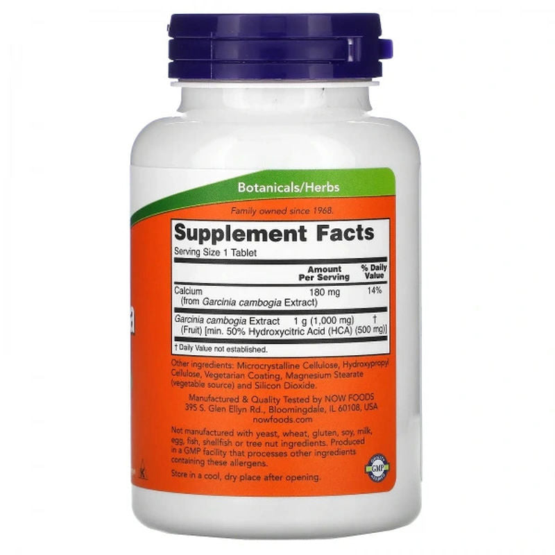 Now Garcinia, Cambogia Hca Appetite Control Metabolism + Calcium 1.000 mg, 120 Tablet - Galeri