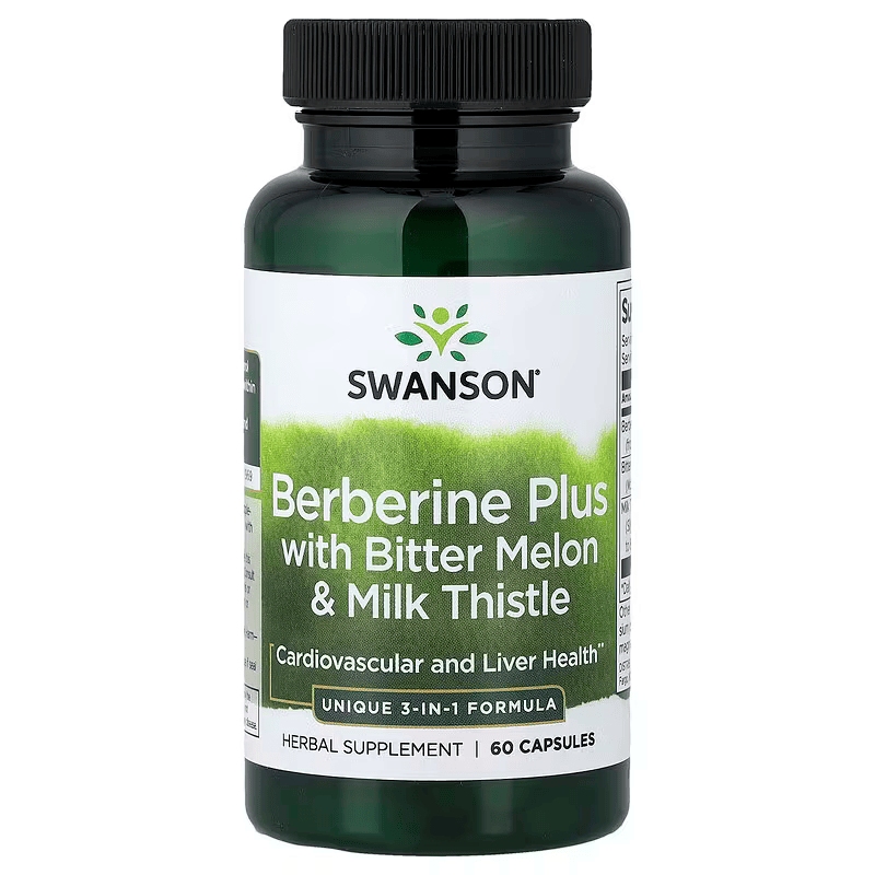 Swanson Berberine Plus with Bitter Melon & Milk Thistle Liver Health 60 Capsules