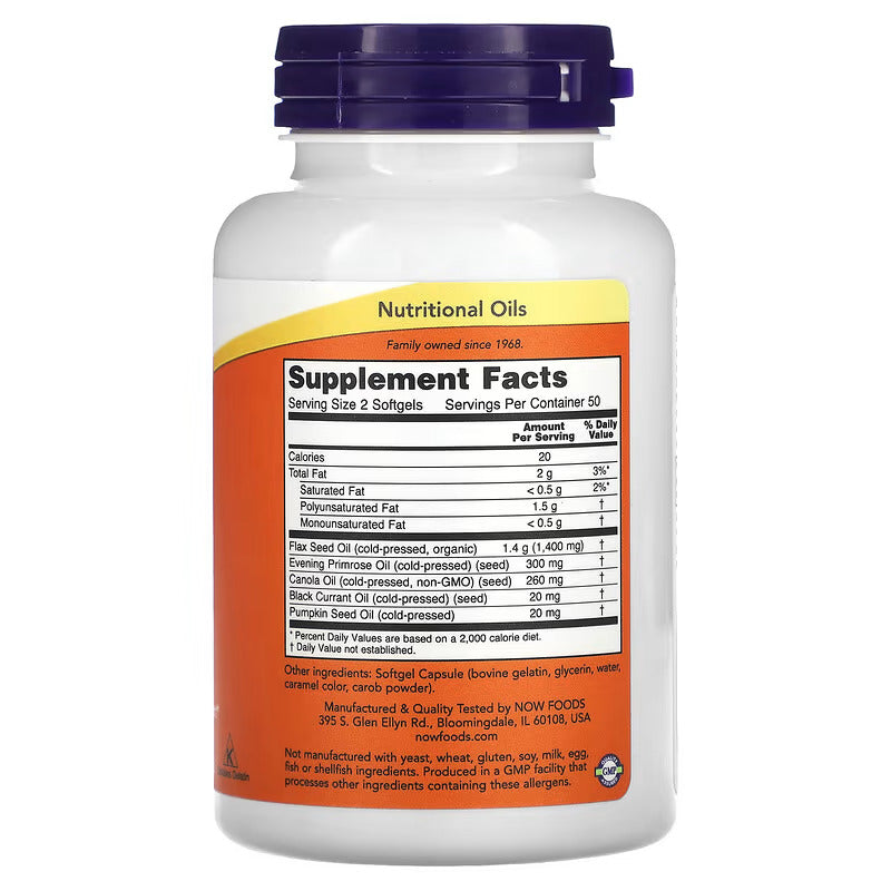 NOW Foods Omega(Balık yağı) 3-6-9 1000 mg Healthy Skin and Immune Support 100 Softgel - Galeri
