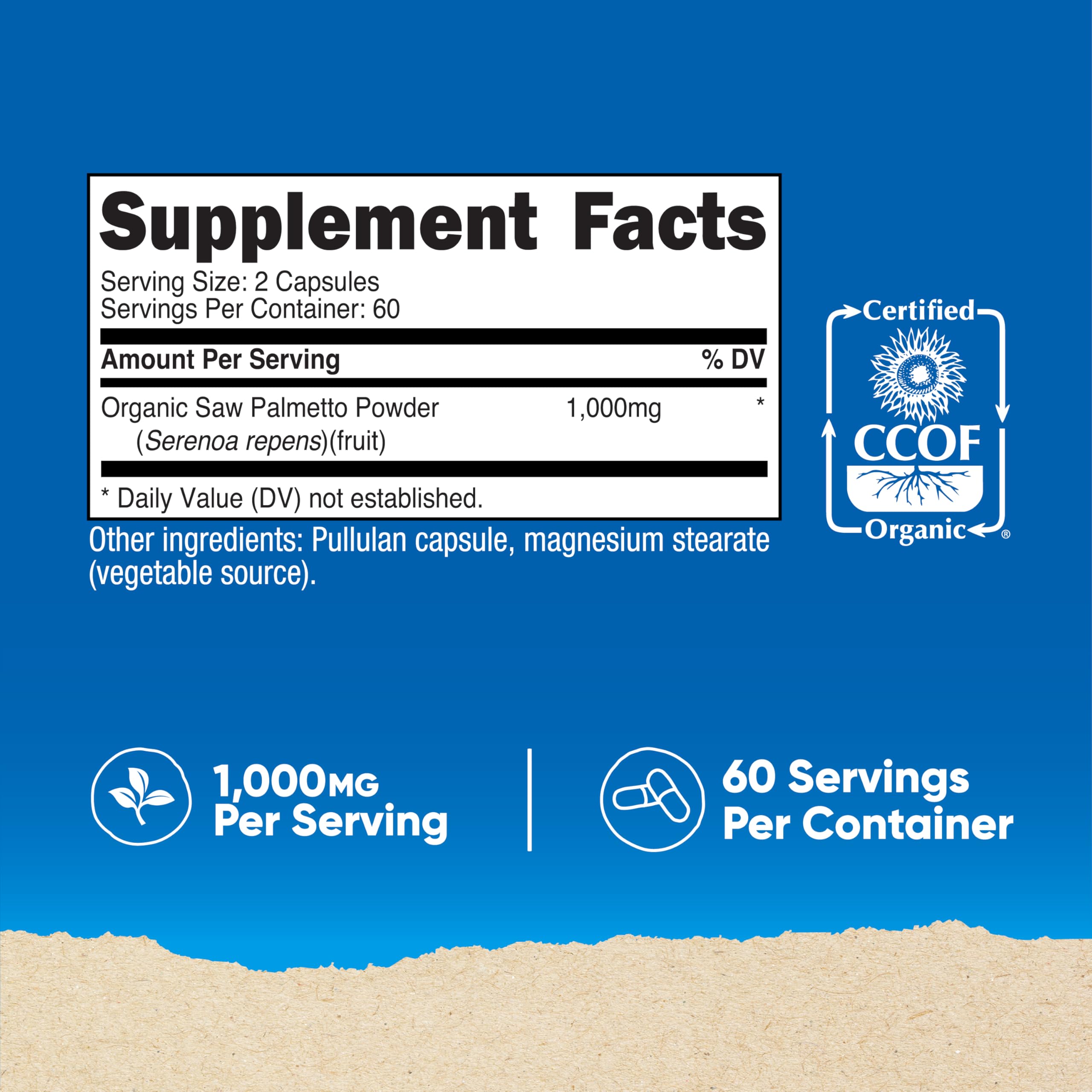 Nutricost Made With Organic Saw Palmetto 1000 Mg 120 Caps CİLT + SAÇ DESTEĞİ - Galeri