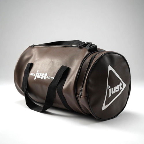 Just Leather Sport Bag -Şık Suni Deri Spor Çantası (Kahverengi &amp; Siyah) - Galeri