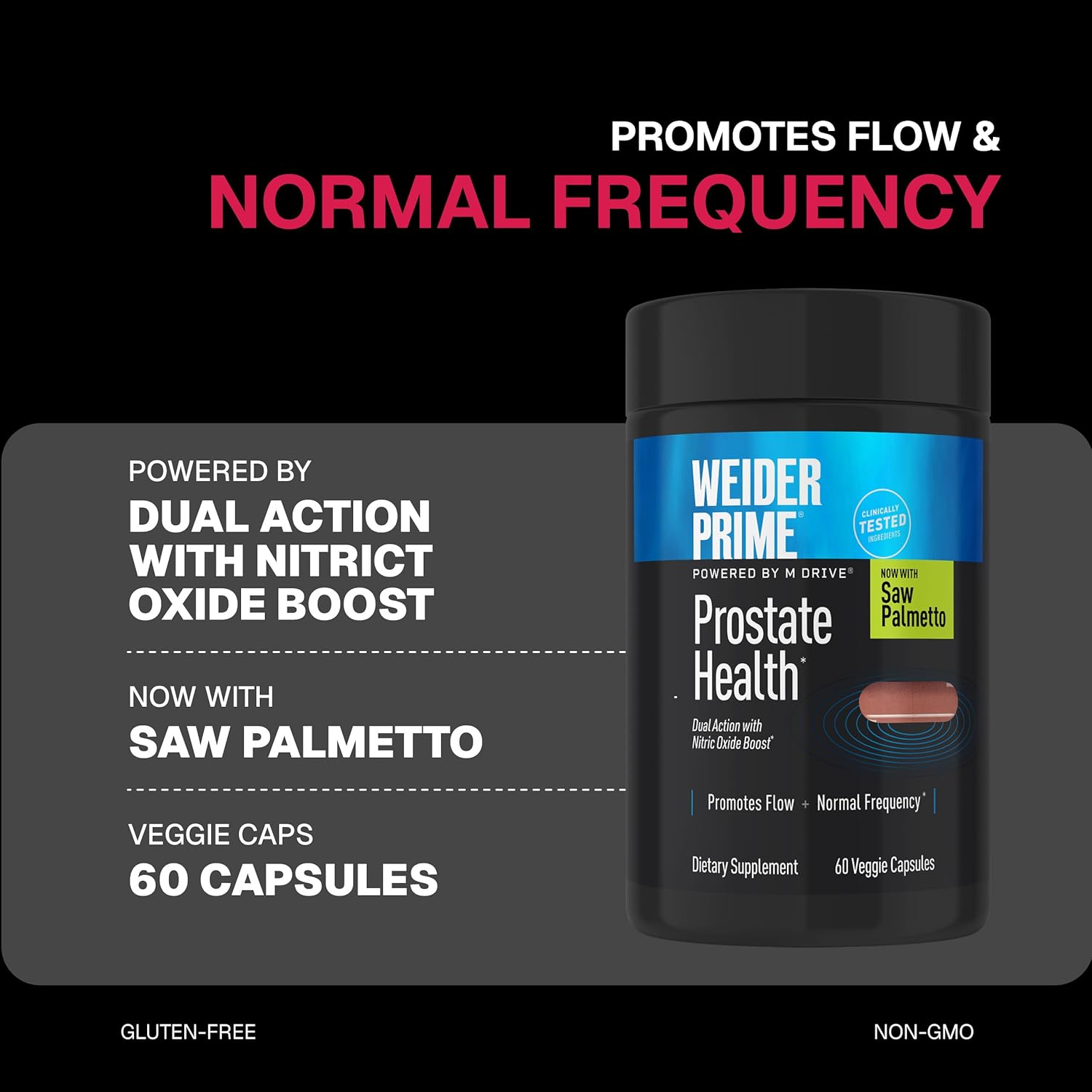 Weider Prime Prostate Health for Men Saw Palmetto Nitric Oxide Boron Selenium 60 Veggie Caps - Galeri