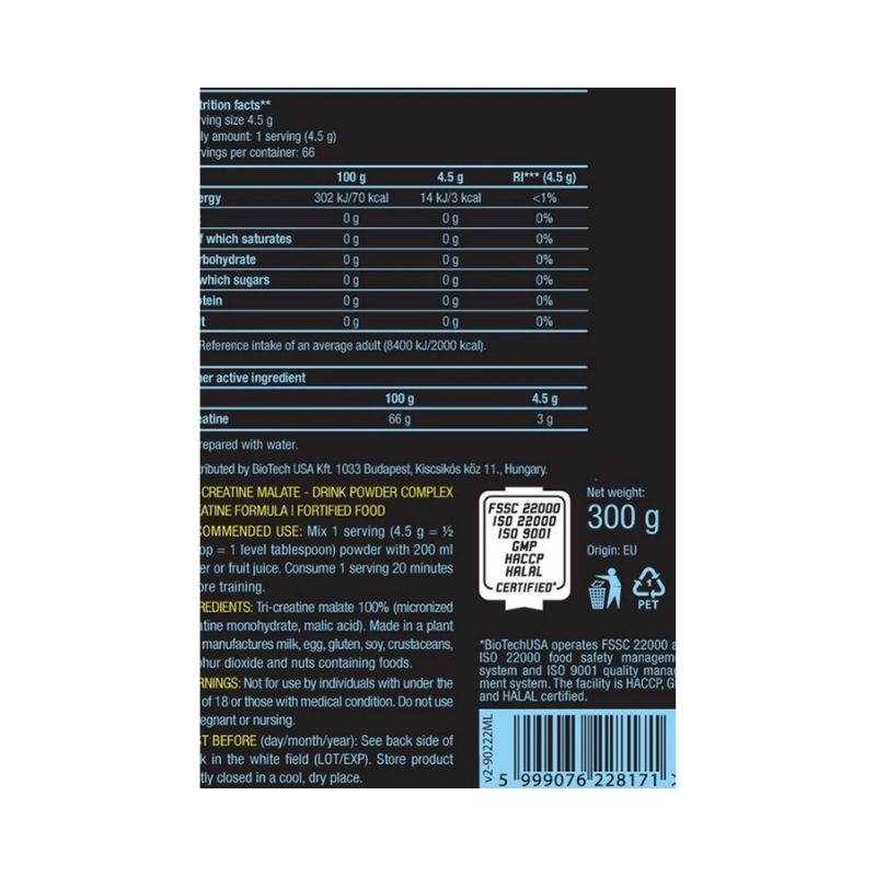 BiotechUSA BIOTECH USA 100% Creatine(Kreatin) Monohydrate 300 gram - 88 SERVİS (Amerikan versiyon) - Galeri