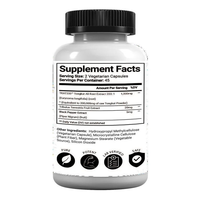 Research Labs Longjack Tongkat Ali + Tribulus 1000 Mg Extract 90 Capsules - Galeri
