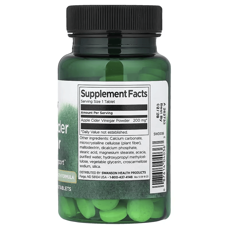 Swanson Apple Cider Vinegar Detoxification Support 200 mg 120 Tablets - Galeri
