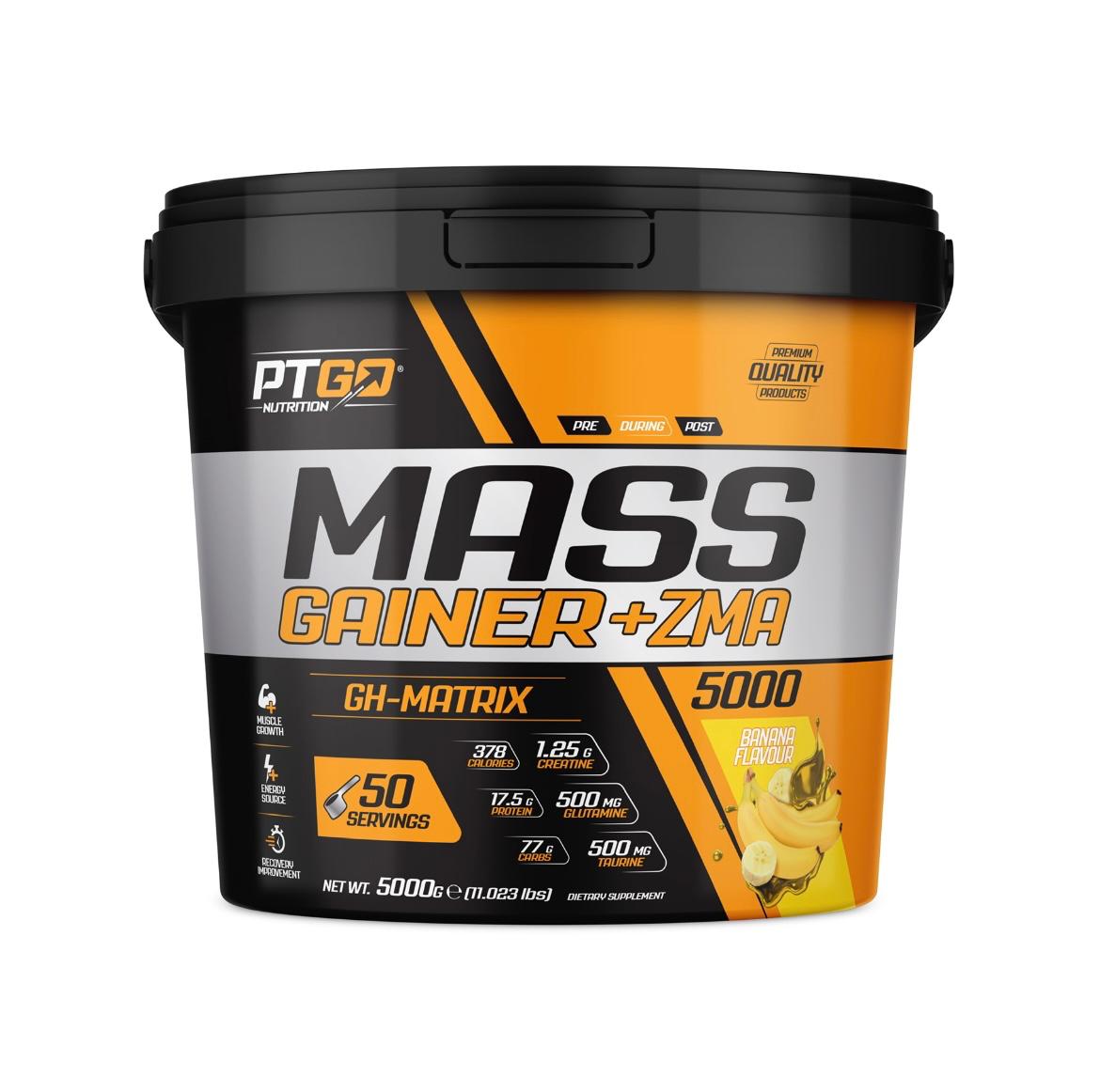 PT GO NUTRITION Mass Gainer 5 kg Kova Muz + Selenyum Vitamin + Rice Cream + Shaker