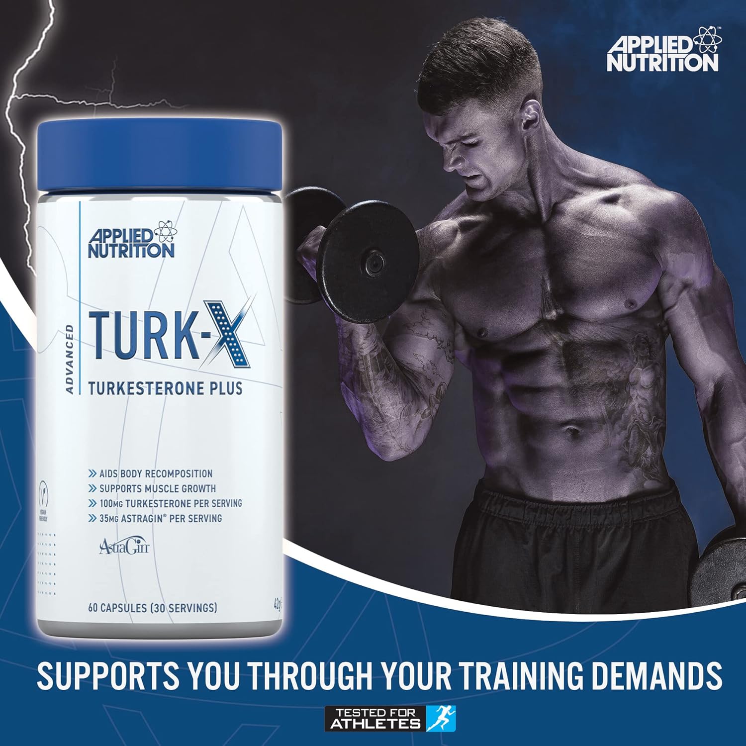 Applied Nutrition Turk-X | Turkesterone Plus Gh 1000 mg 60 Caps - Galeri
