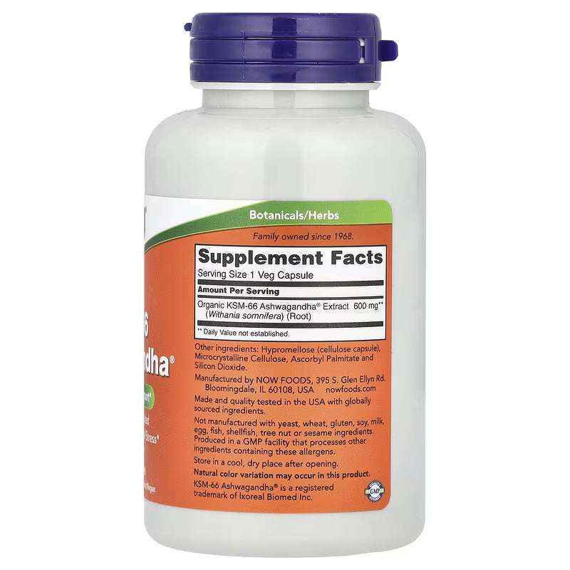 NOW Foods KSM66 Ashwagandha 600 mg 90 Veggie Caps - Galeri