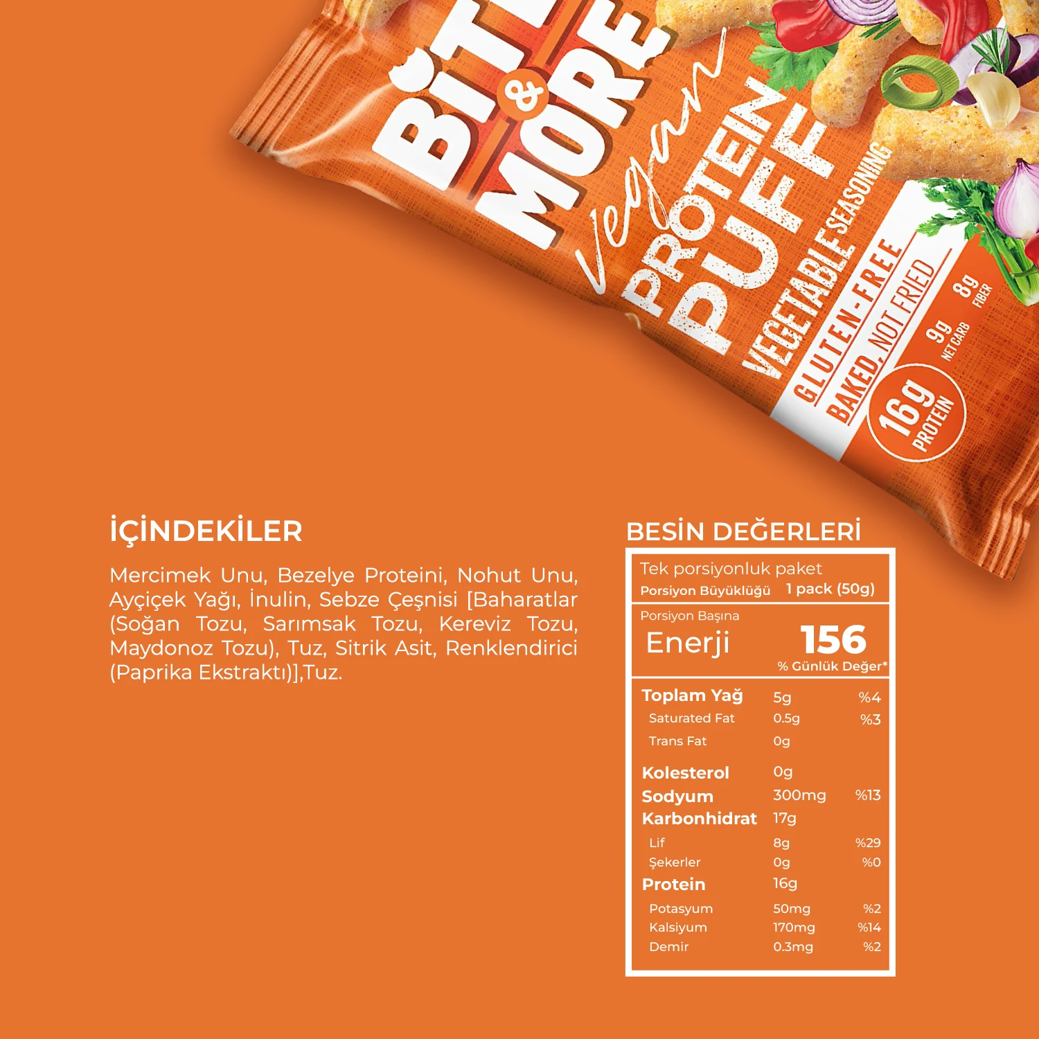 Bite &amp; More Sebzeli Vegan Protein Puff 50 Gr - Galeri