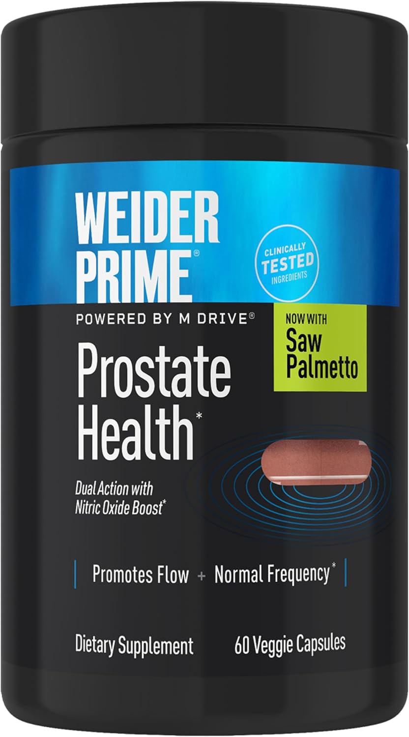 Weider Prime Prostate Health for Men Saw Palmetto Nitric Oxide Boron Selenium 60 Veggie Caps