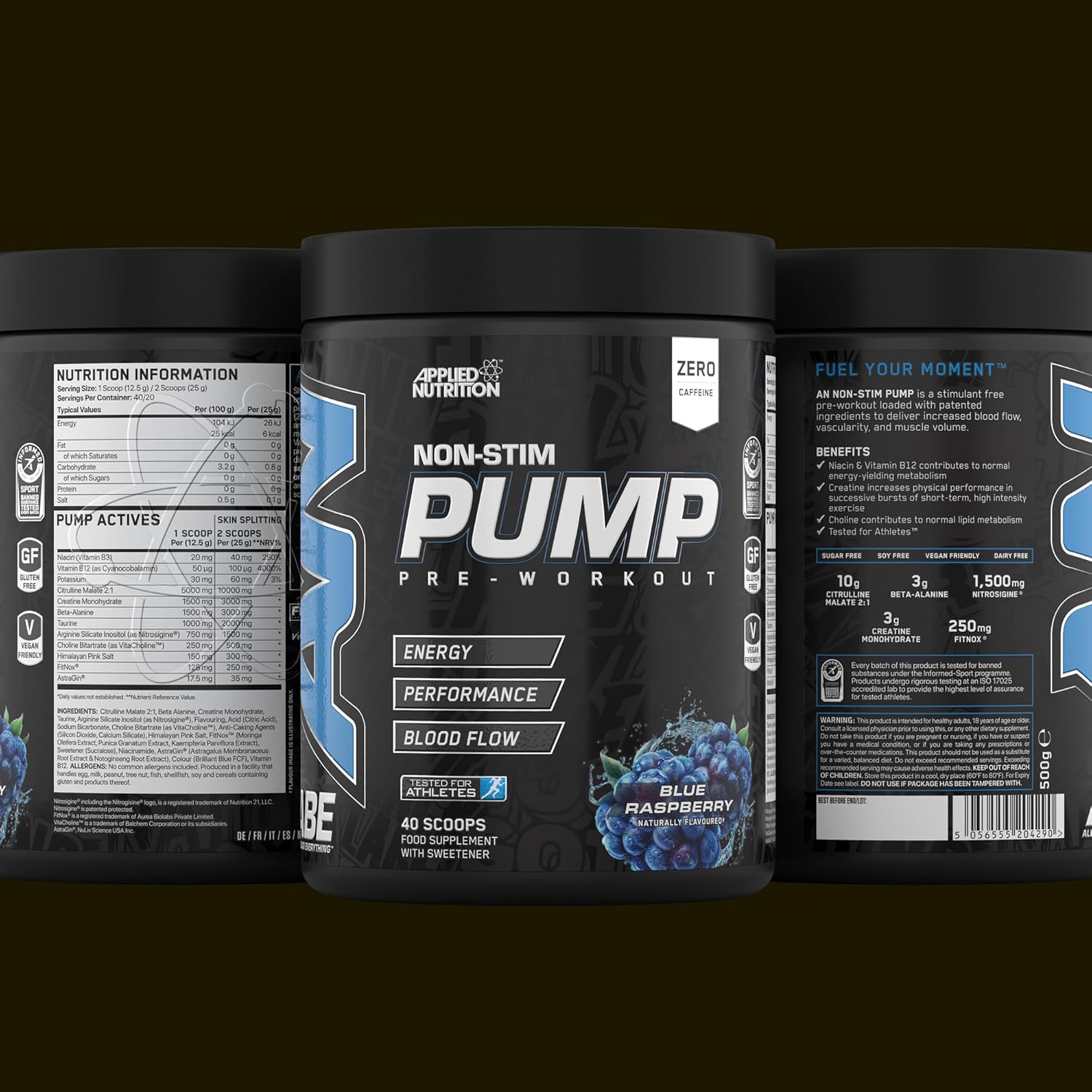 Applied Nutrition ABE Stim Free Pump PreWorkout Energy & Strength with Citrulline Creatine Beta Alanine 40 servis - Galeri