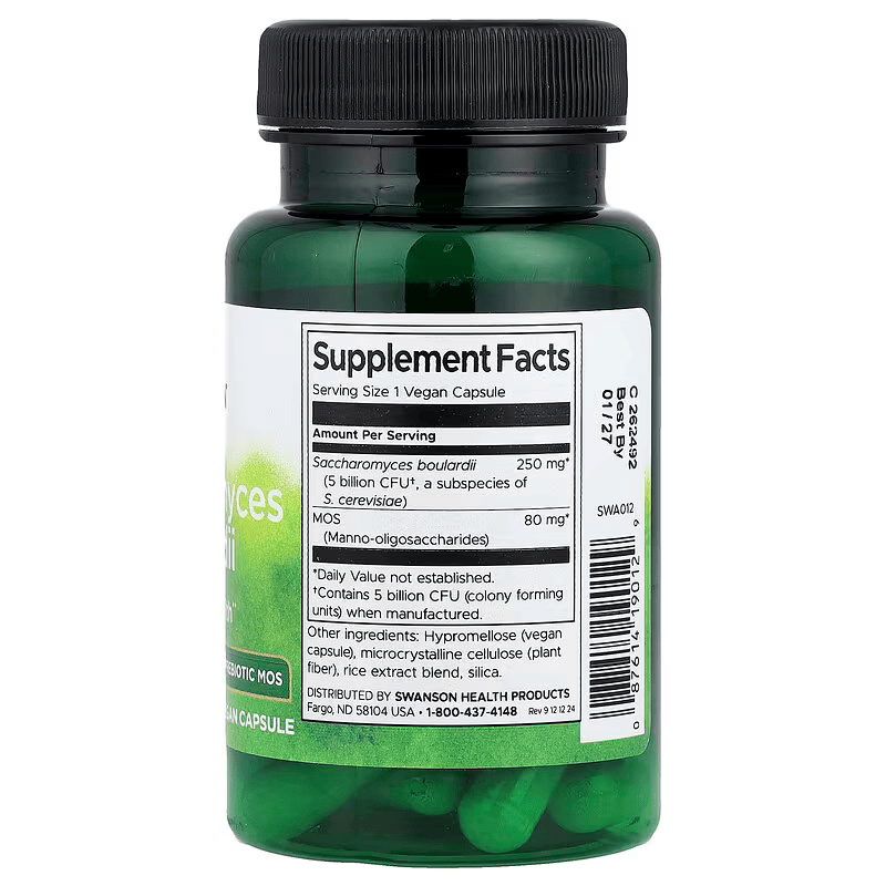 Swanson Saccharomyces Boulardii with Prebiotic MOS 30 Vegan Capsules - Galeri