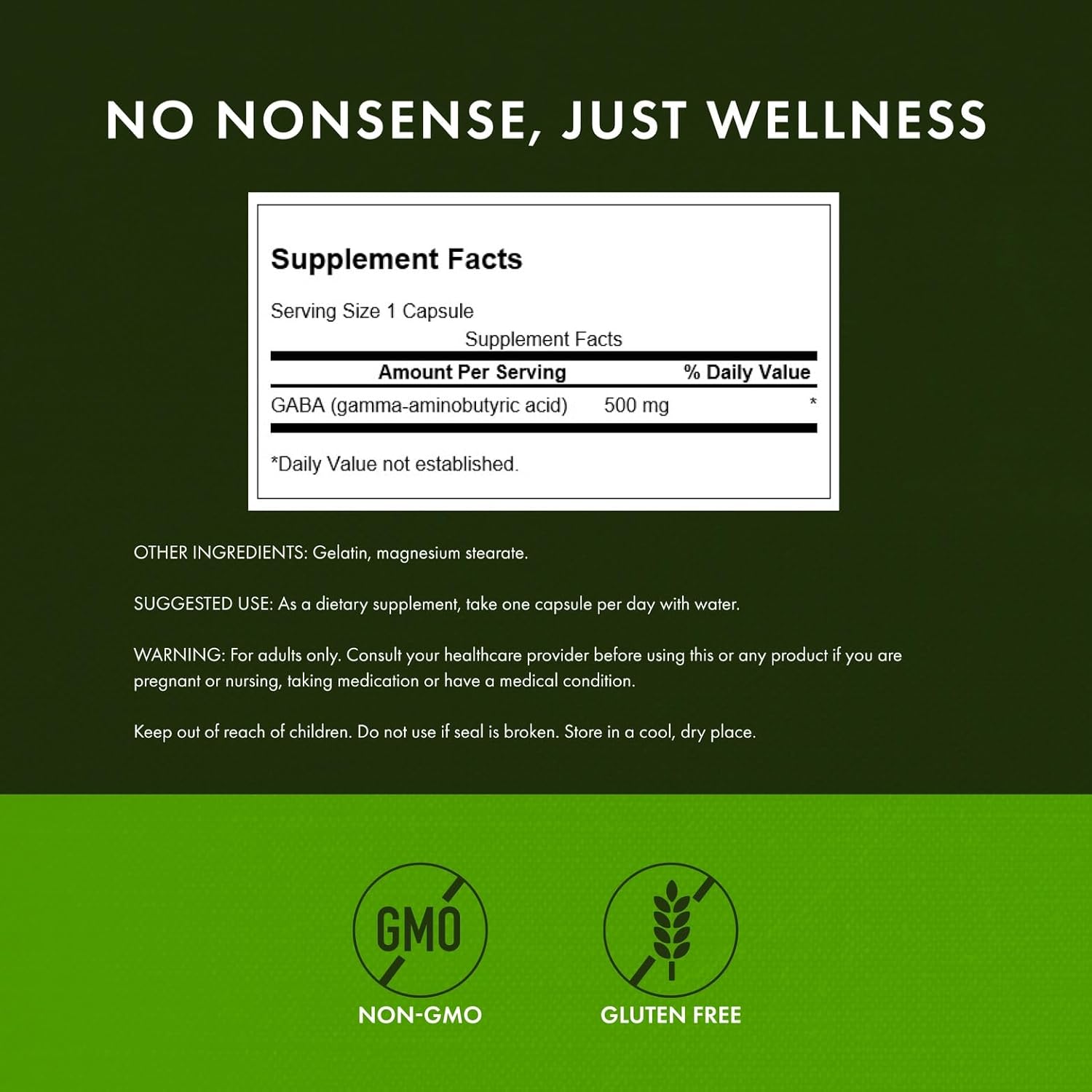 Swanson Gaba High Potency 500 mg 100 Capsul - Galeri