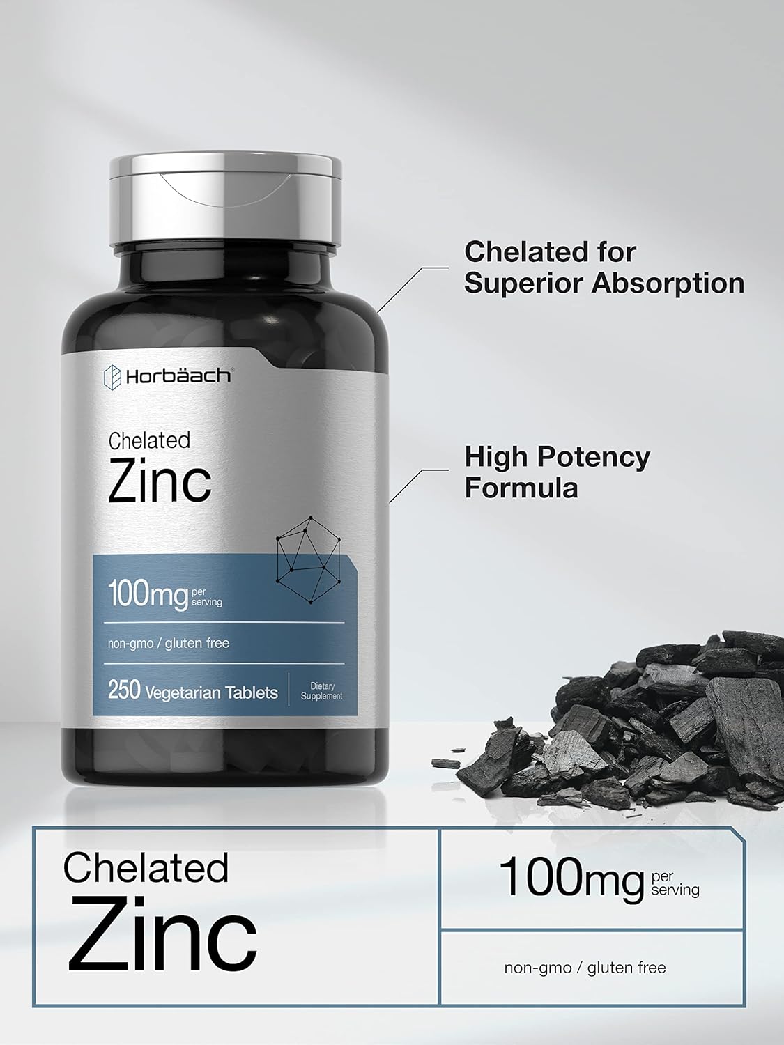 Horbäach Chelated Zinc Çinko 100mg 250 Tablet - Galeri
