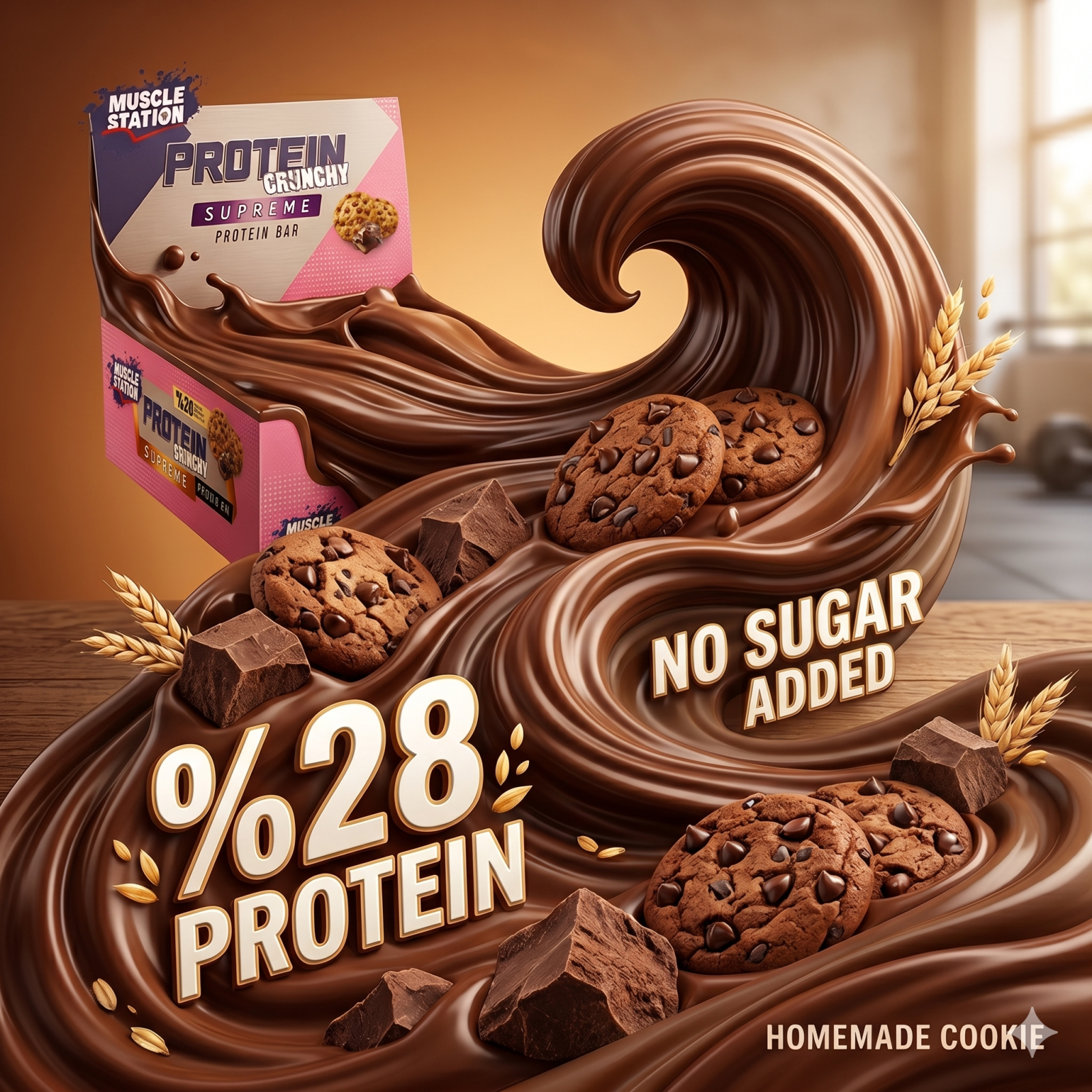 Muscle Station Musclestation Supreme Crunch Ev Kurabiyesi Cikolata 12Li Kutu - Galeri