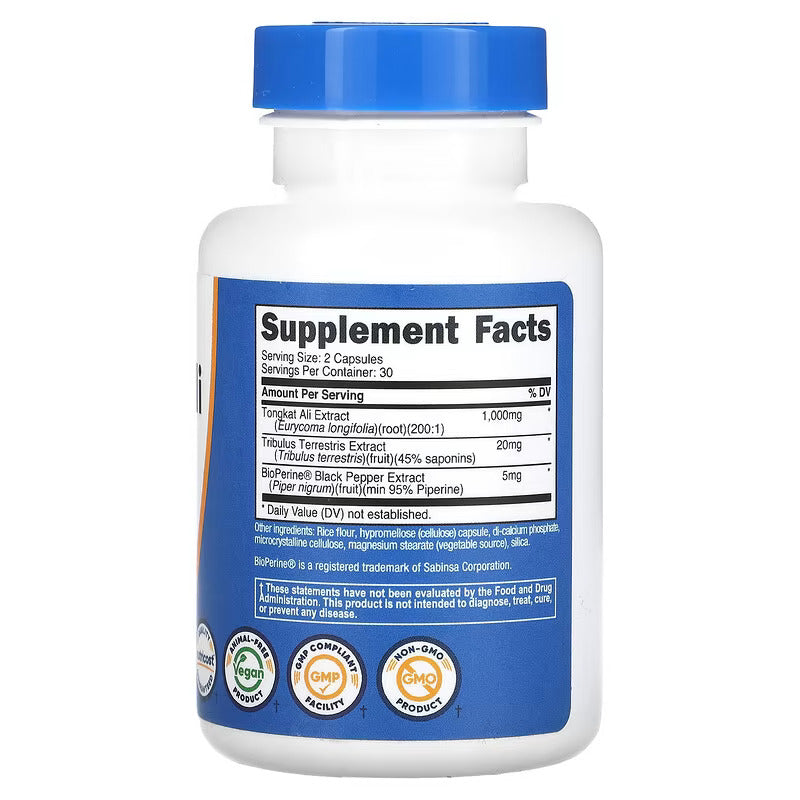 Nutricost Tongkat Ali+ Tribulus 200:1 1000 Mg 60 Kapsül - Galeri