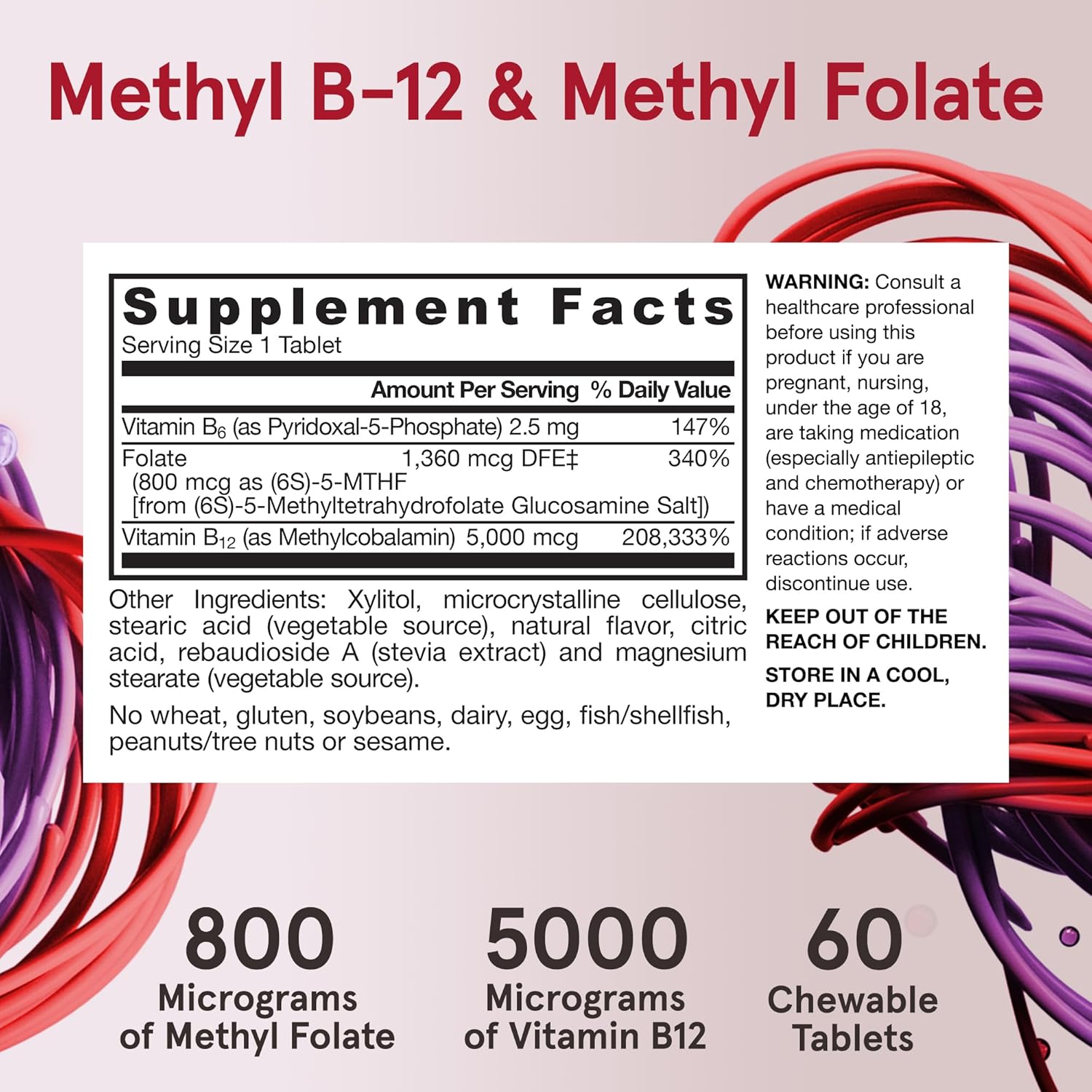 Jarrow Formulas Vegan Methyl Folate Enhanced 400 μg 60 Vegetarian Caps - Galeri