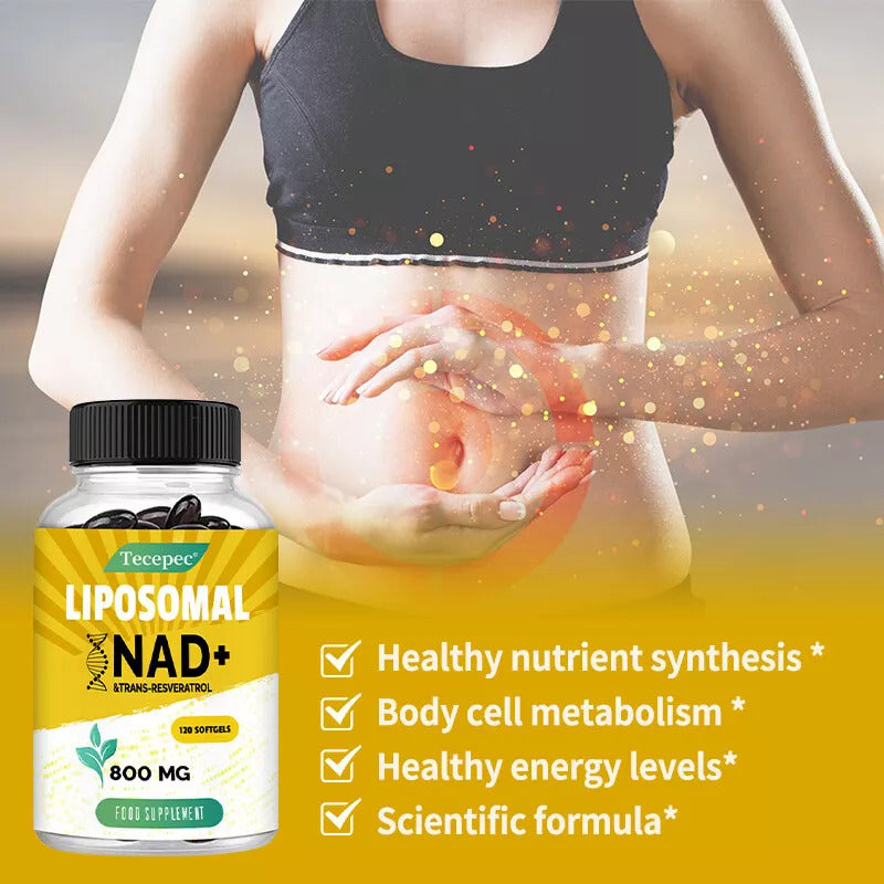 Tecepec Liposomal NAD+ Resveratrol 800mg - for Anti Aging, Nicotinamide Booster, Cell Regenerator - Galeri