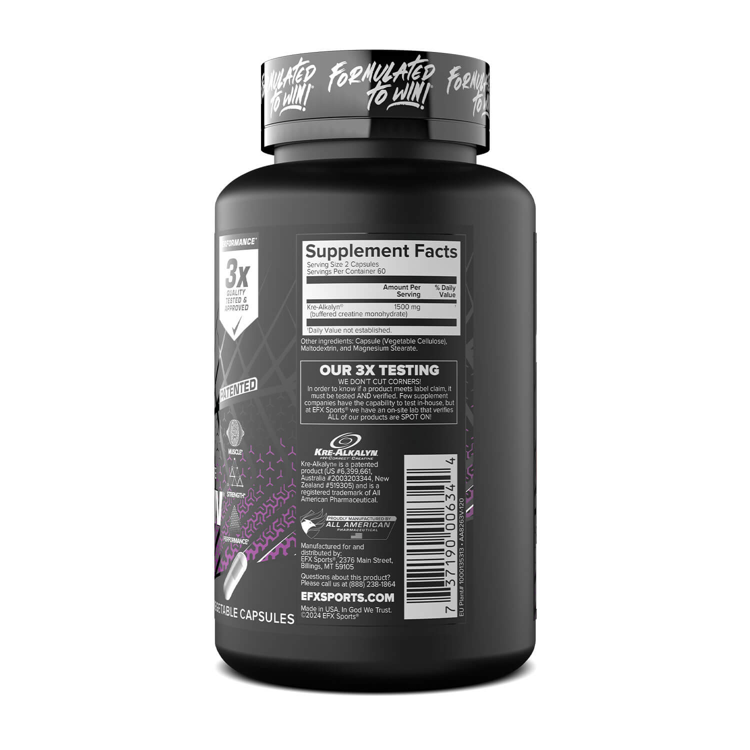 EFX Sports Kre-Alkalyn Creatine Hardcore 120 Capsules - Galeri
