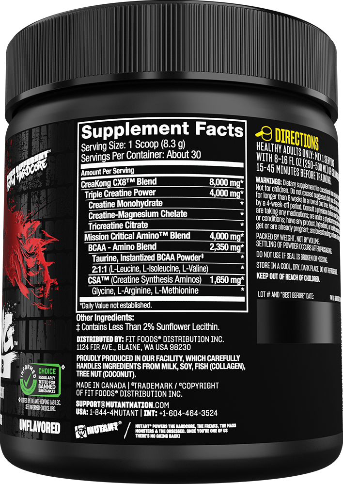 Mutant CREAKONG Creatine Creatine malate   bcaa   amino  arginine  CX8 - Galeri