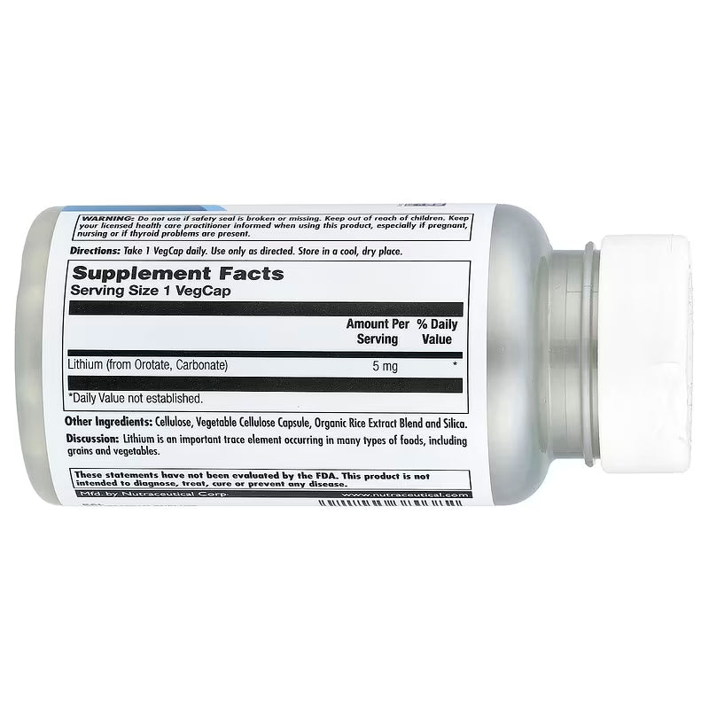 KAL Lithium Orotate 5mg General Wellness Support 60 VegCaps - Galeri