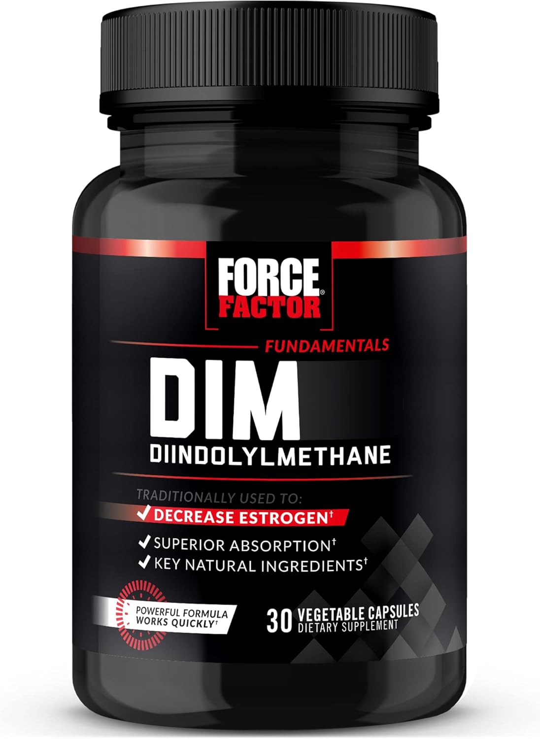 Force Factor, Fundamentals DIM+Selenium Diindolylmethane Estrogen in Men 30 Vegetable Capsules - Galeri