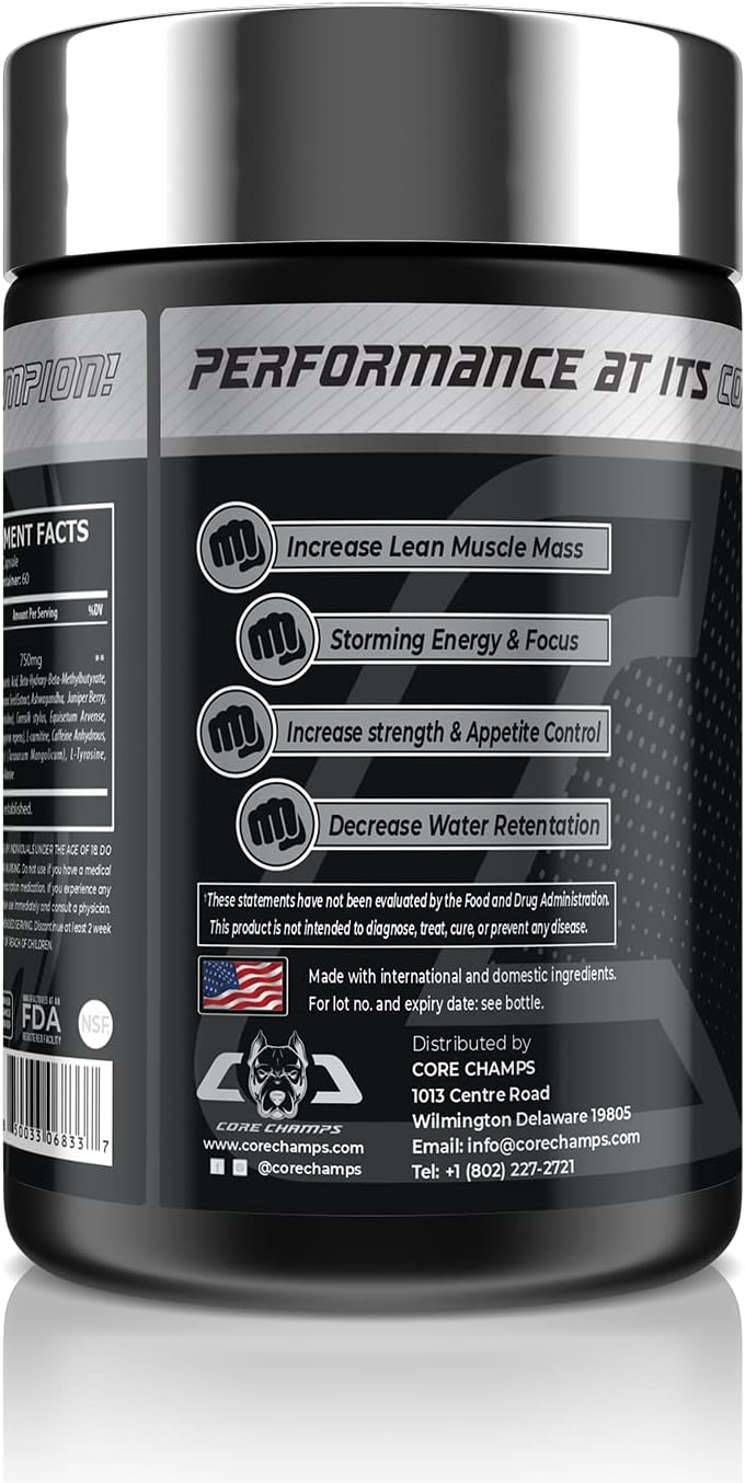 Core Champs AZAVAR Appetite Control Daa Aspartic Acid Betaine Tyrosine 60 caps - Galeri