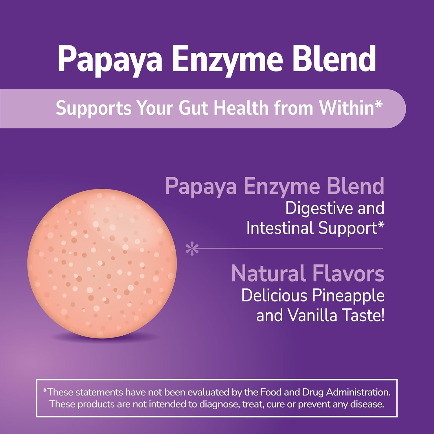 21st Century Papaya Enzyme Digestive Enzymes for Gut Health 100 Chewable Tablet - Galeri