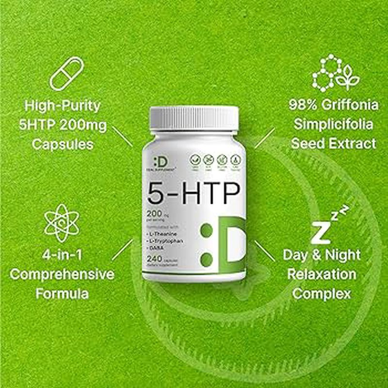 Deal Supplement 5-HTP theanine Gaba 200mg Per Serving, 240 Capsules - Galeri