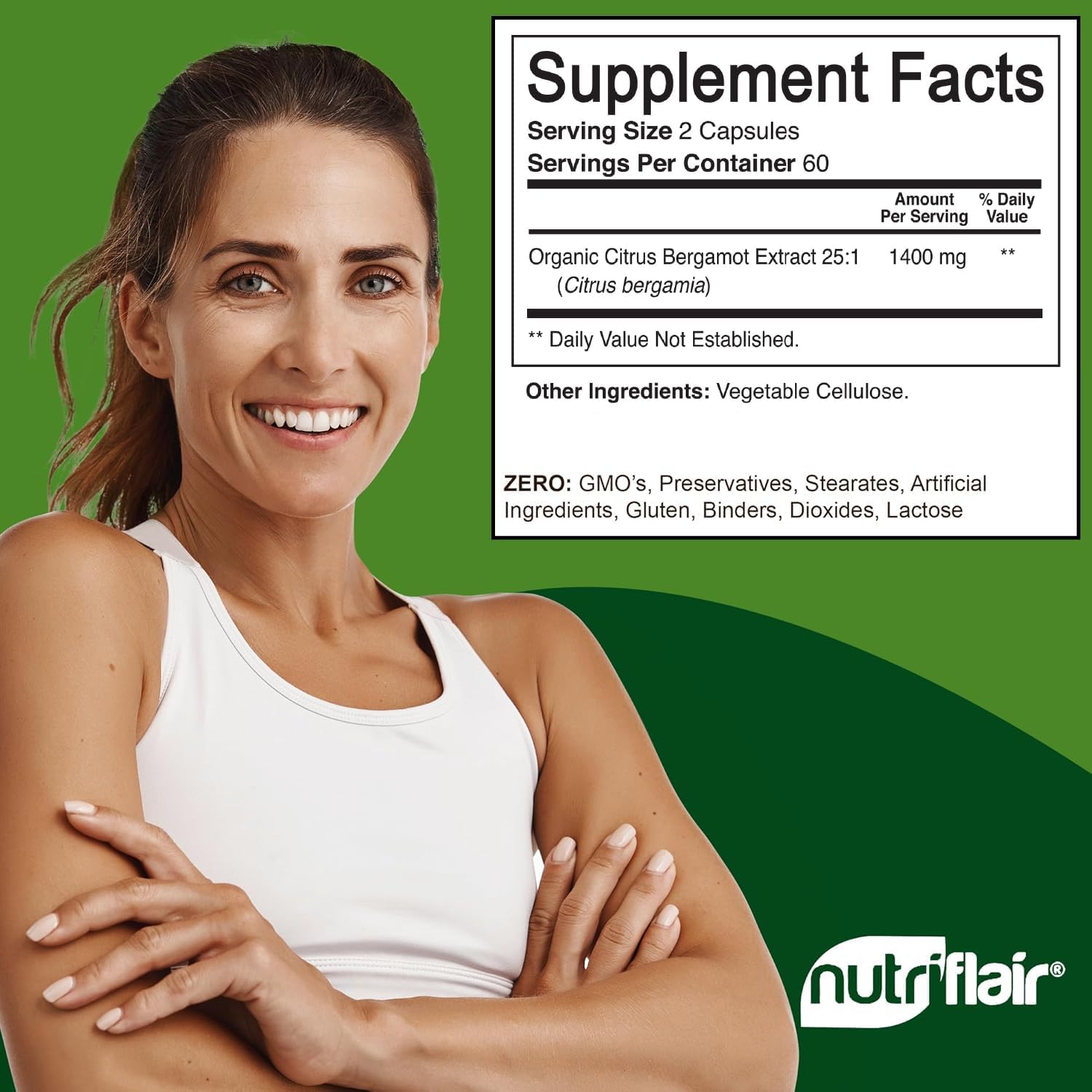 NutriFlair Organic Citrus Bergamot 1400mg 120 Caps - Galeri