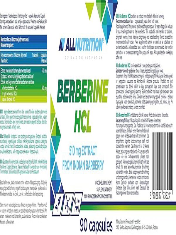 Allnutrition Berberine Hcl Plus Glucose Support 90 Caps - Galeri