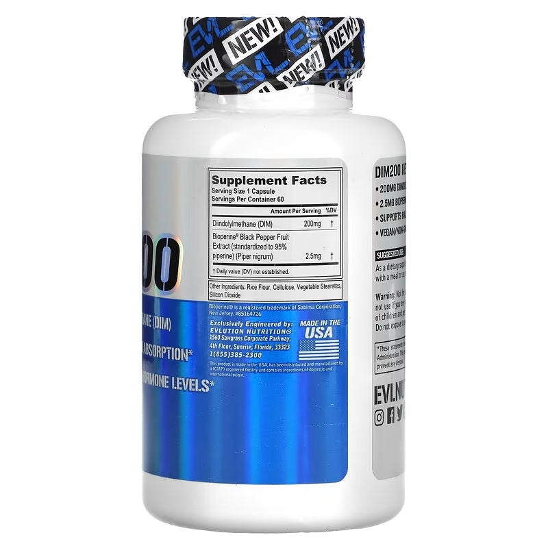 EVLution Nutrition DIM Diindolilmetan 200 200 mg 60 Veggie Caps - Galeri