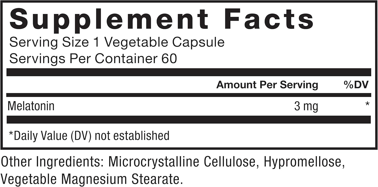 Force Factor Melatonin 3mg, Drug-Free Supplement, Vegan, Non-GMO, 60 Vegetable Caps - Galeri