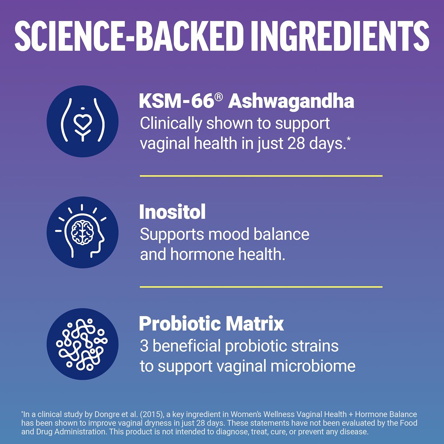 Force Factor Vaginal Health Probiotic Women's Health KSM66 Ashwagandha inositol Hormone Balance 60 Soft Chews - Galeri