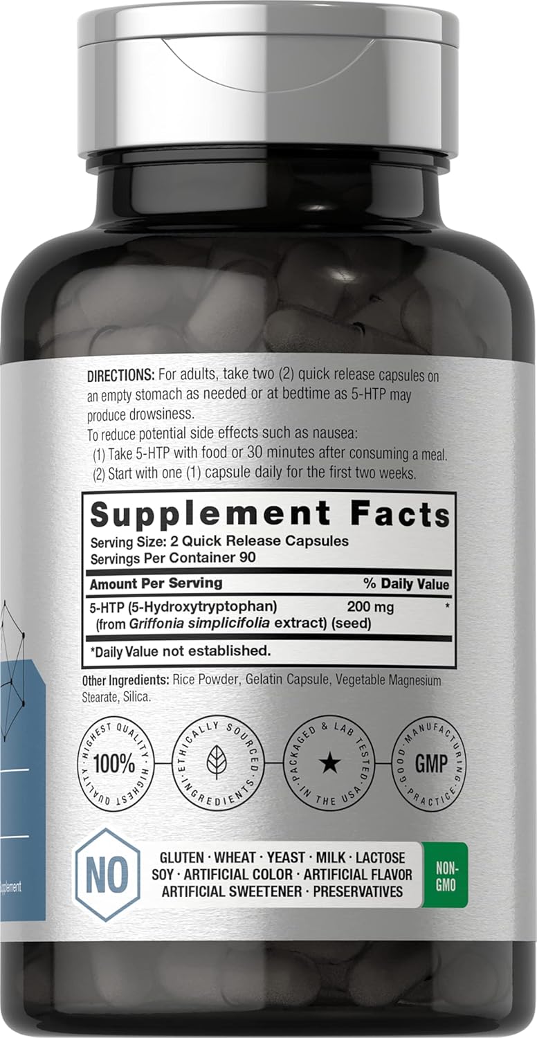 Horbäach 5-HTP Hydroxytryptophan Griffonia Simplicifolia 200mg 180 Caps - Galeri