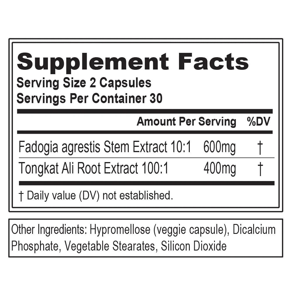 EVLution Nutrition Tongkat Ali + Fadogia Agrestis 1000 mg 60 Caps - Galeri