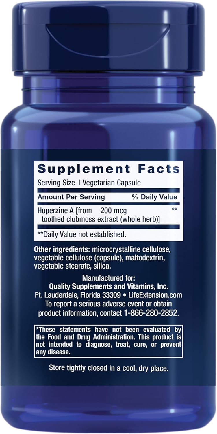 Life Extension Huperzine A Memory Health Cognitive 200 Mcg 60 Caps - Galeri