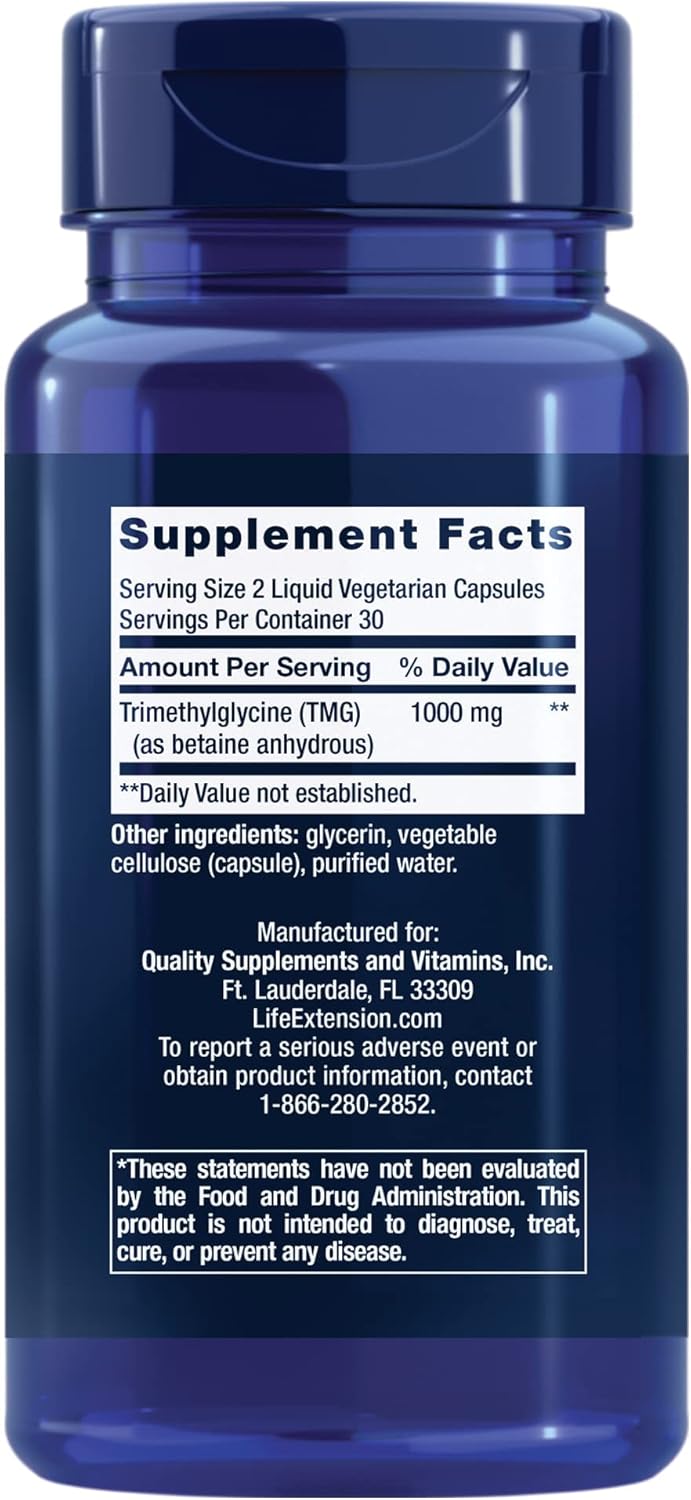 Life Extension TMG trimethylglycine Anti Aging 500 Mg 60 Caps - Galeri