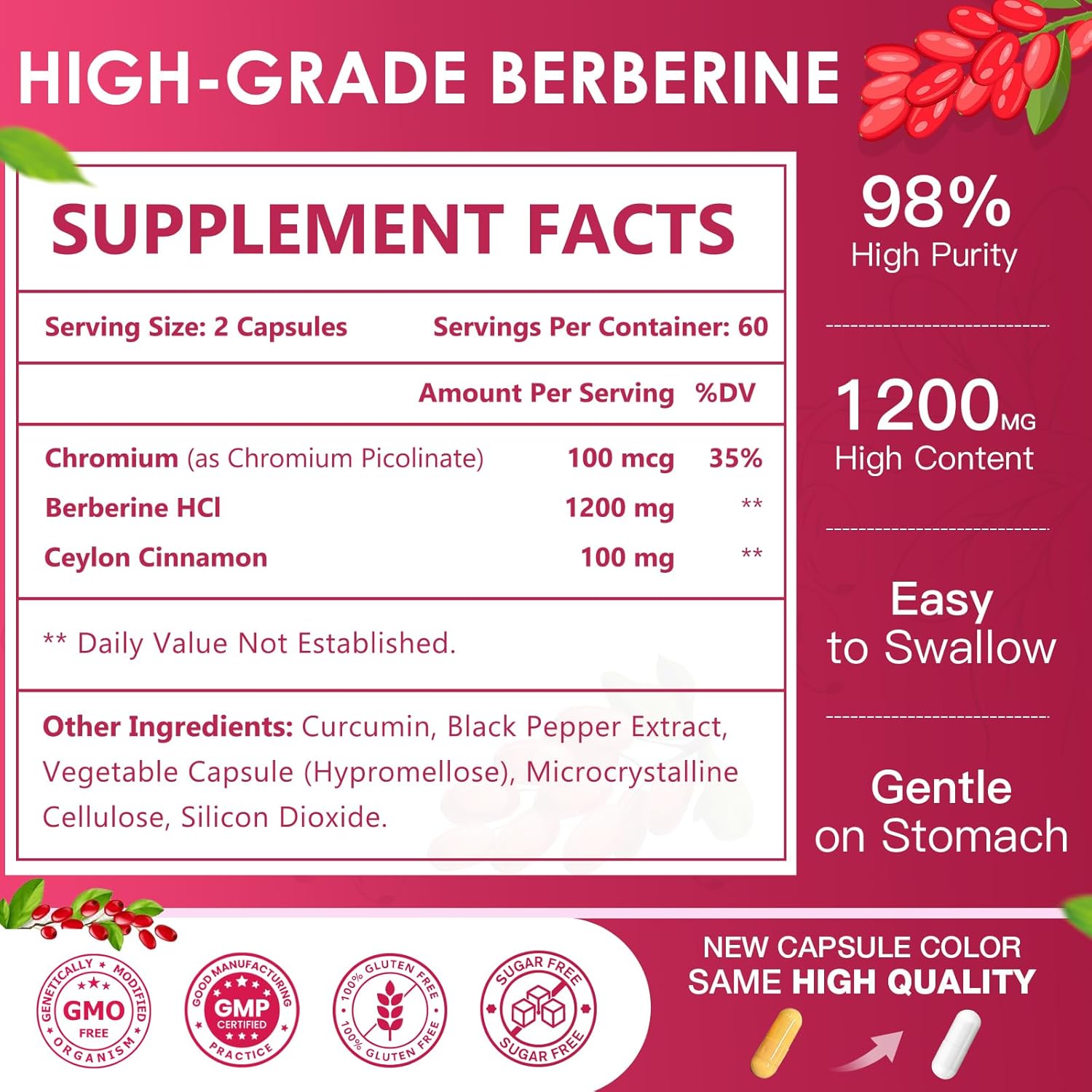 Nature Target Berberine HCl 1200mg 120 Caps - Galeri