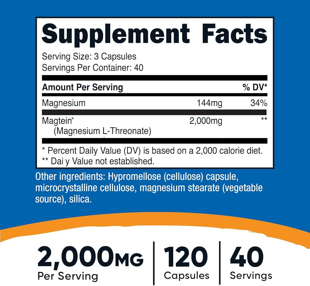 Nutricost Magnesium L-Threonate As Magtein 2000 Mg 120 Caps - Galeri