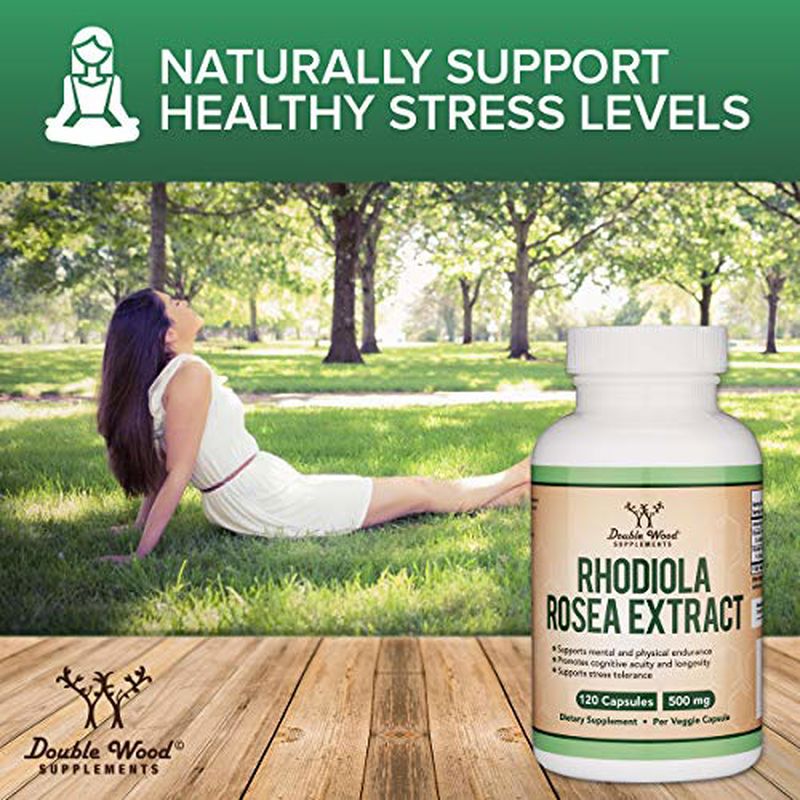 Double Wood Rhodiola Rosea Extract 500mg 120 Vegan Capsul - Galeri